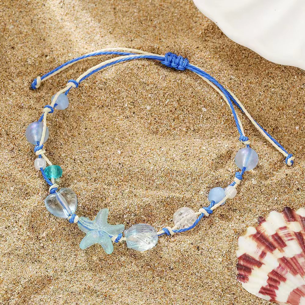 Cross-border European And American Jewelry Bohemian Starfish Shell Conch Rice Bead Strand Summer Beach Vacation Bracelet_voghion.com