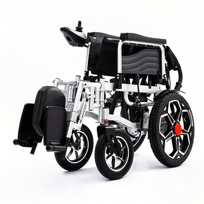 silla de ruedas eléctrica carro de mano de ancianos ajustable totalmente reclinado portátil plegable multifuncional de cuatro ruedas para personas mayores