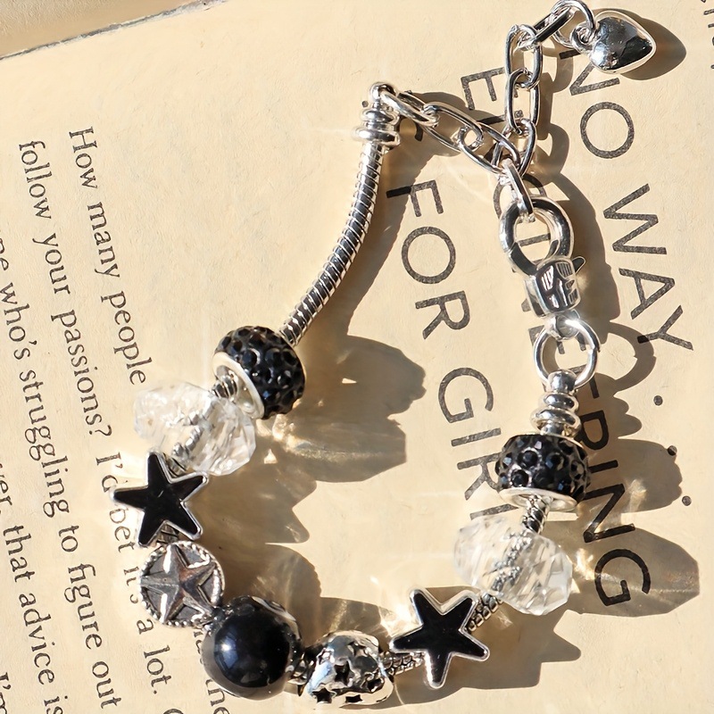 Silver No. 8 Ball Charm Bangle Bracelet Vintage Street Style_voghion.com
