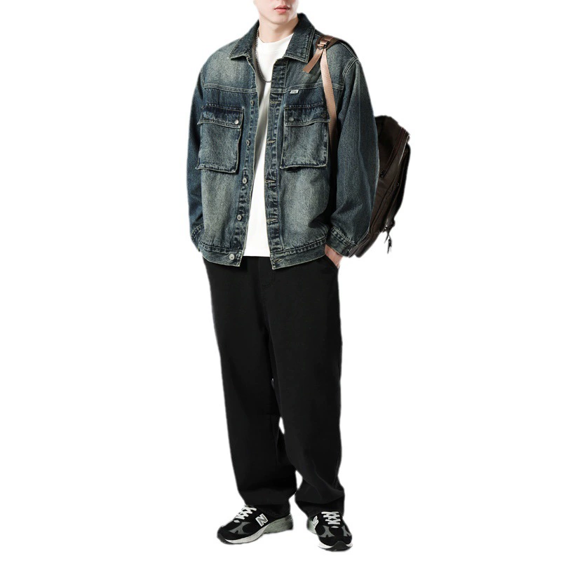 Denim spring demi-season jacket for leisure for elementary school students