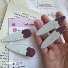 卡通猫咪水滴椭圆发夹可爱少女侧边夹百搭儿童碎发夹鸭嘴夹一字夹
