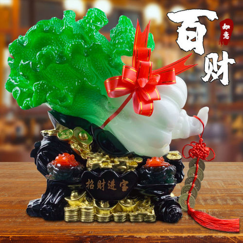 Baicai Ruyi Resin Crafts Jade Cabbage Ornaments Creative Home Decoration Business Gifts Wholesale
