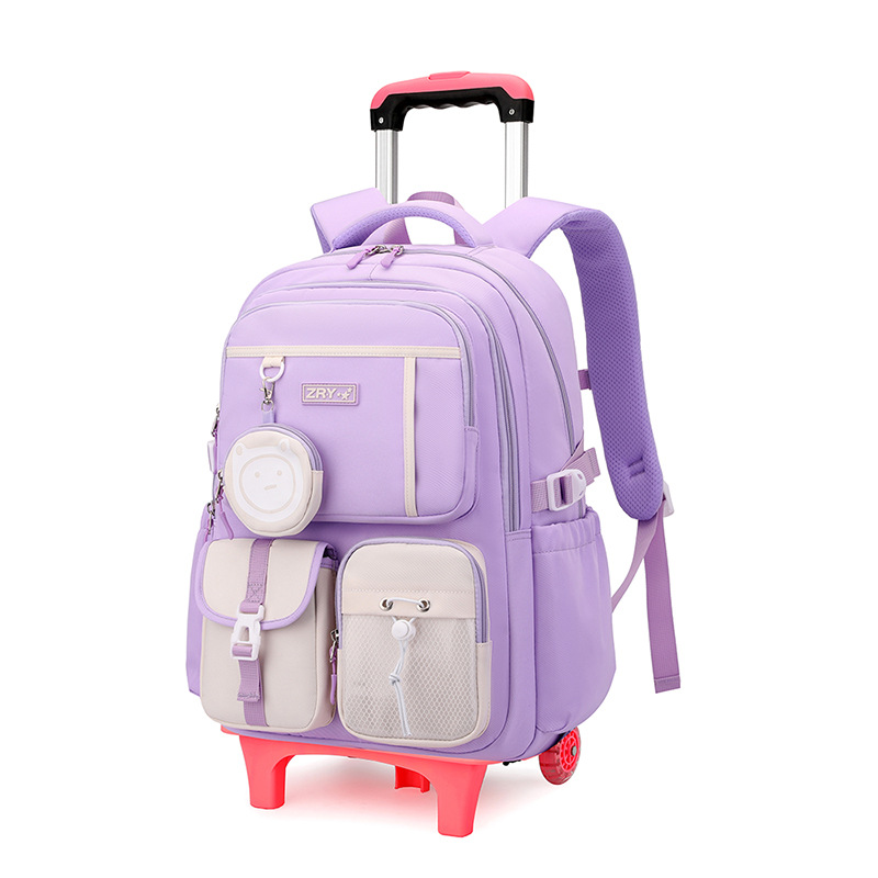 Nueva mochila de tirón para estudiantes de escuela primaria niñas 3 - 6 grados estudiantes de gran capacidad de moda mochila de tirón para estudiantes ligeros