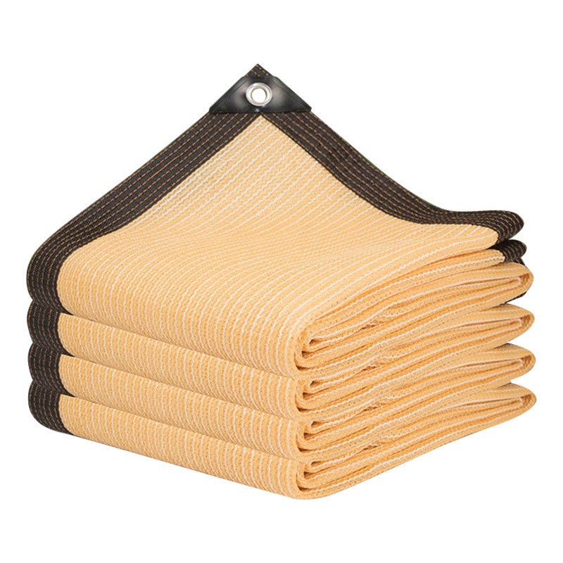 Beige sombrilla red engrosada cifrado Borde de perforación sombra protector solar neto al aire libre Villa patio sol neto sombrilla neta