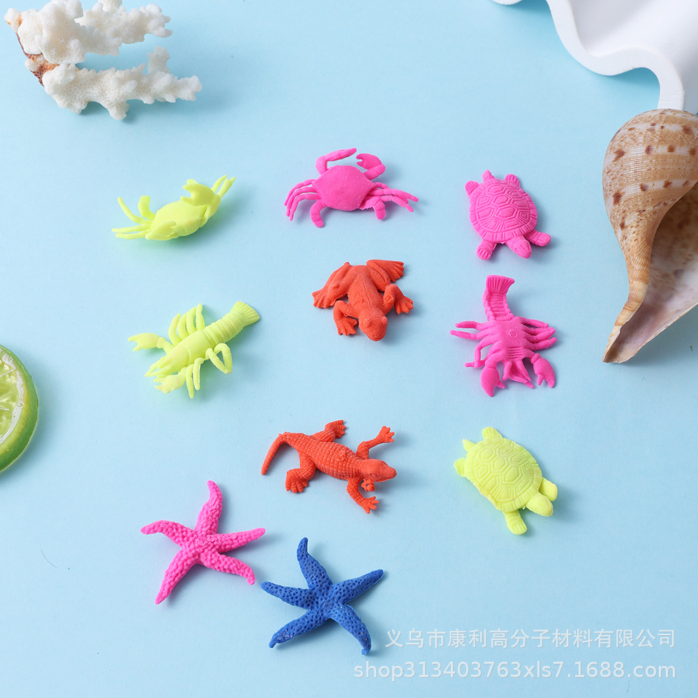 작은 만화 동물 10개/팩