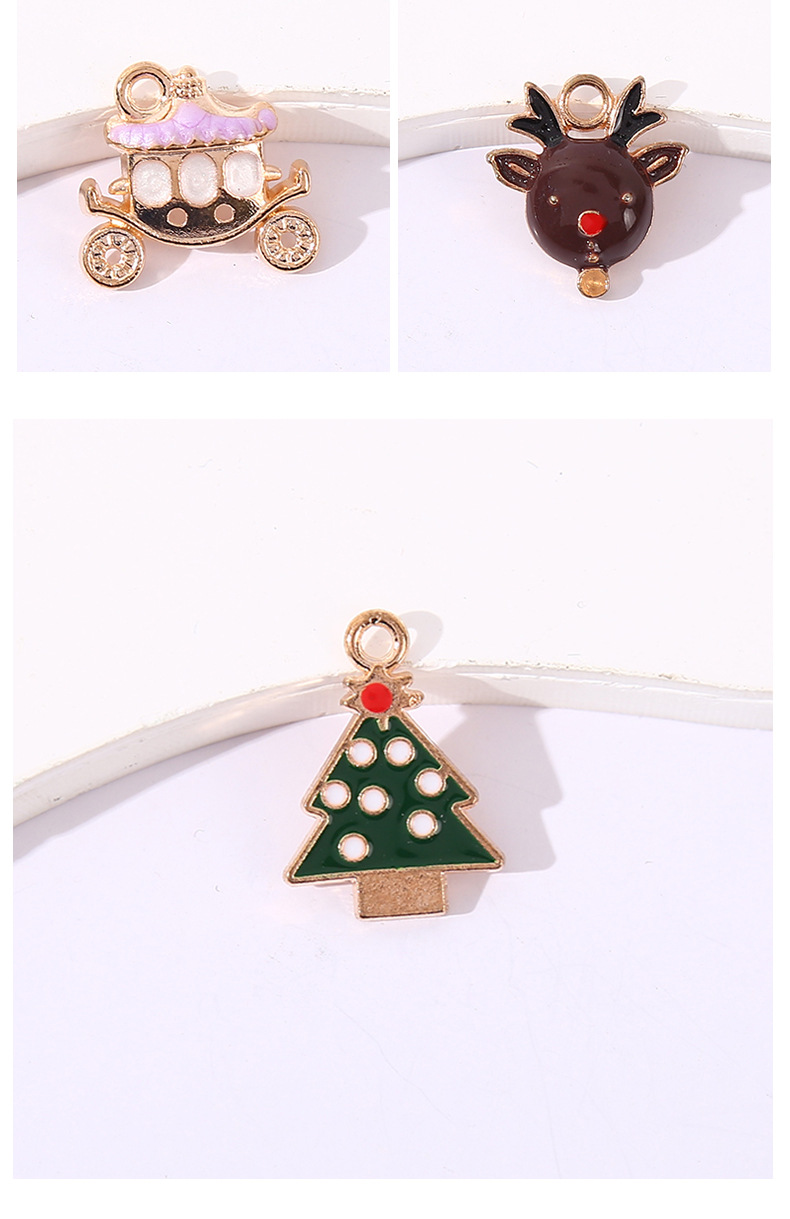Christmas Festival Christmas Tree, Moon, Elk Pattern 10 PCS/Package 17*30mm Alloy Christmas Tree Moon Elk Pendant