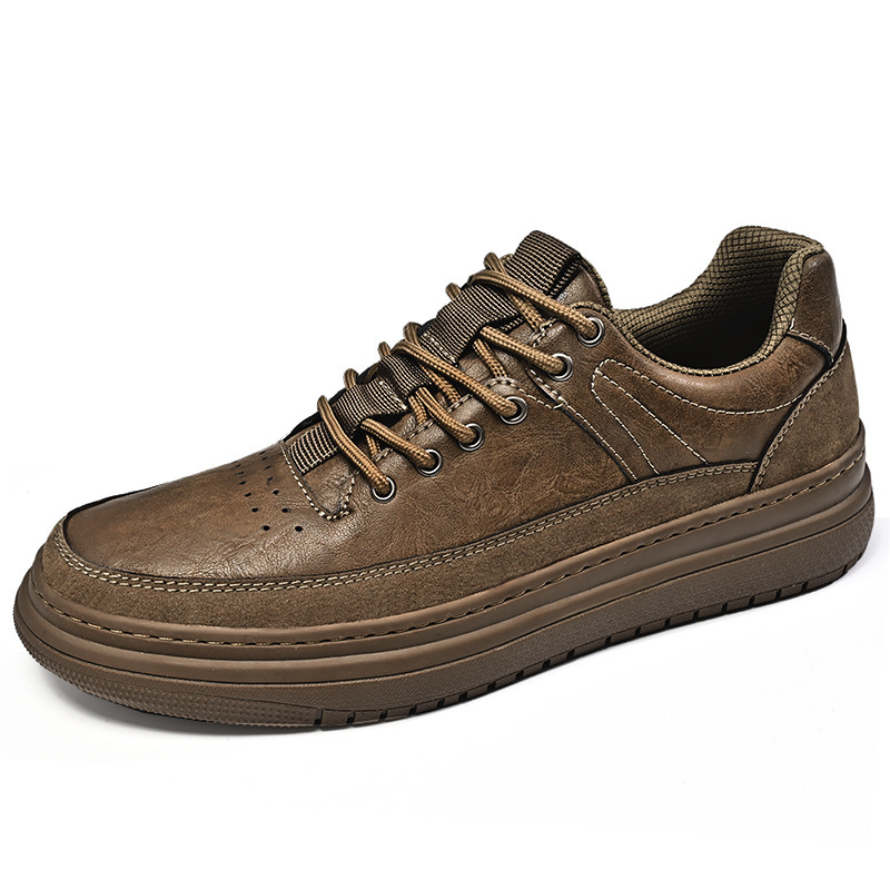 zapatos de cuero bajos para hombres, zapatos casuales de cuatro estaciones, zapatos casuales de estilo retro, zapatos de moda juvenil, zapatos para hombres.