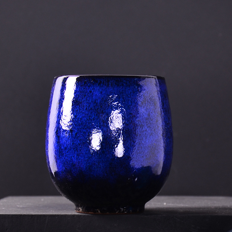 Taza de té de cerámica estilo japonés, tamaño grande individual de 250 ml, juego de té con esmalte de horno Dehua, taza de maestro, taza de regalo colorida.