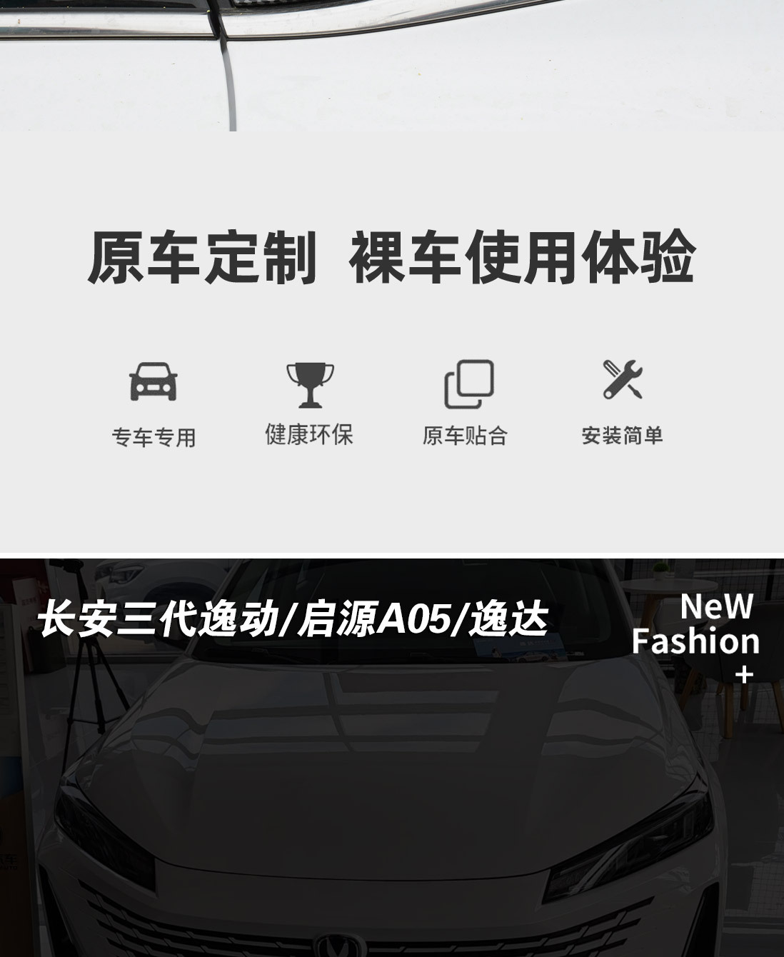 24-25 Models Changan Third-Generation Eado Blinds Window Decoration Stickers for Rear Side Triangle Windows, Eado Modification Parts