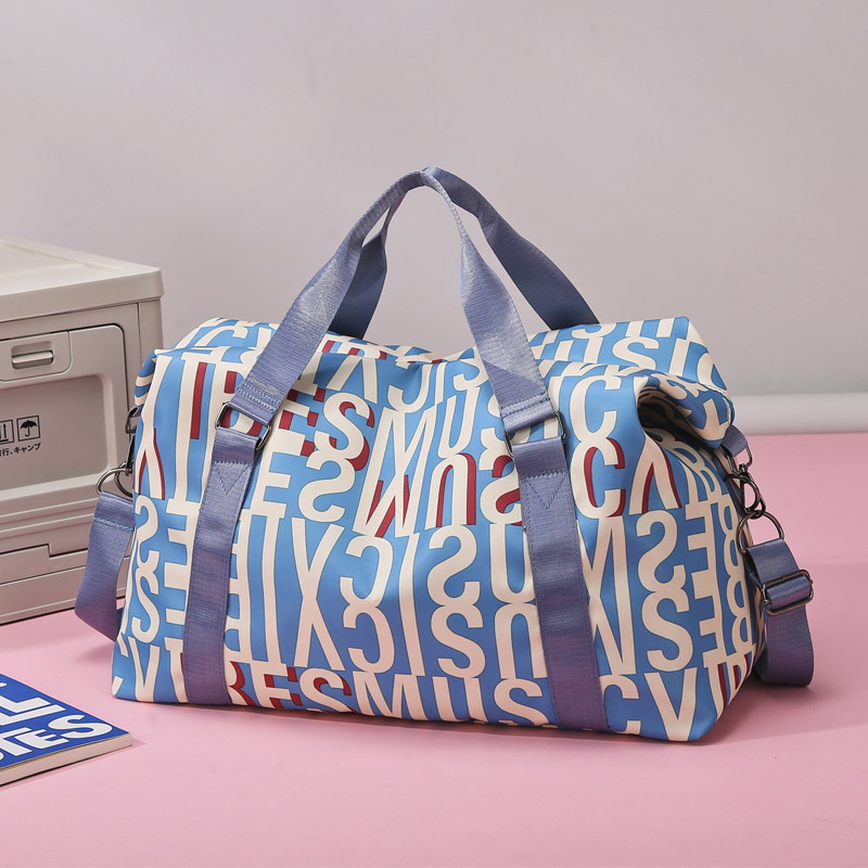 Carta impresa portátil de gran capacidad bolsa de viaje de mujer nueva bolsa de viaje corto transfronteriza bolsa de moda bolsa de gimnasio