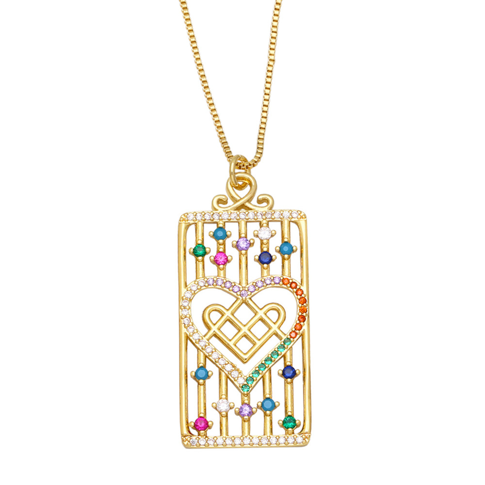 Fashion Copper Cross Heart shape Crown Necklace Daily Zircon Copper Necklaces