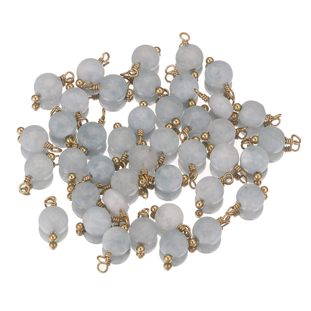 Cruz-frontera europea y americana hecha a mano de piedra natural con cuentas de acero inoxidable colgante accesorios de la joyería DIY en forma de corazón pendientes collar