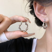 韩国新款欧美个性不规则金属感耳环气质冷淡风格耳环时尚网红耳饰