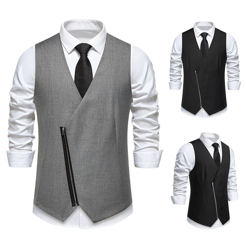 2024 трансграничный осенний европейский размер мужской деловой костюм жилет свадебная вечеринка молния