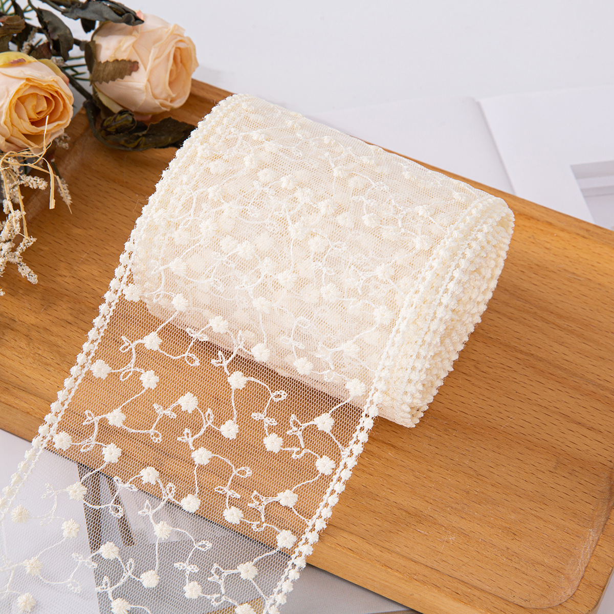 透明レースウェビングメッシュ刺繍ミルクシルク DIY リボンヘアアクセサリー花包装衣類アクセサリー