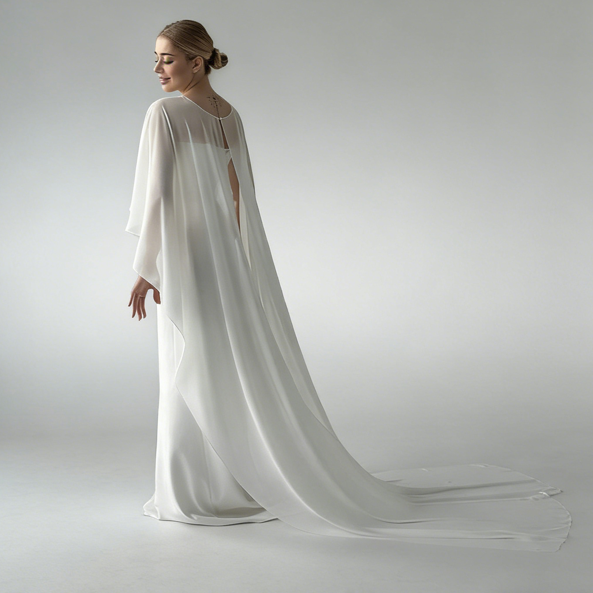 Thin shiffon cloak for bride