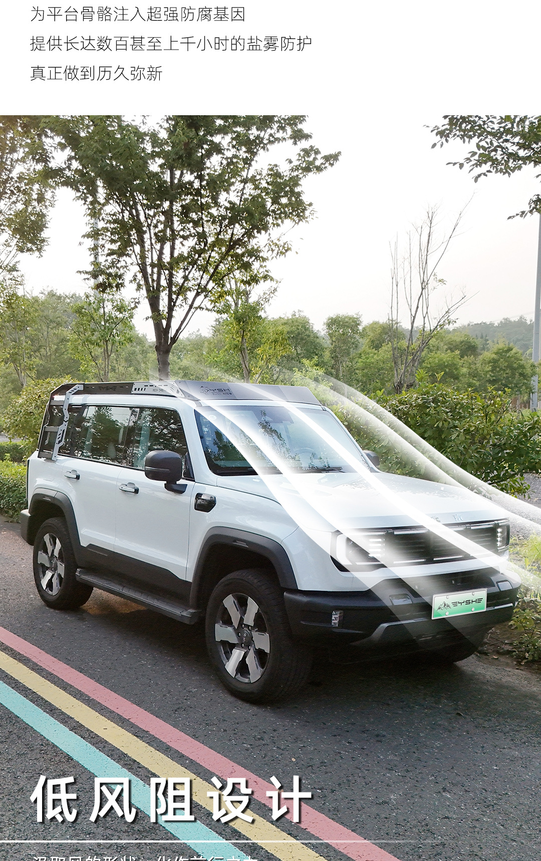 Suitable for Beijing Bj40 Black Panther Series Roof Rack Modification Expansion Platform Side Ladder Side Armor Backpack