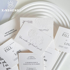 芯苼 極簡壓紋創意卡片高質感凹凸鮮花束裝飾卡片花店花藝diy材料