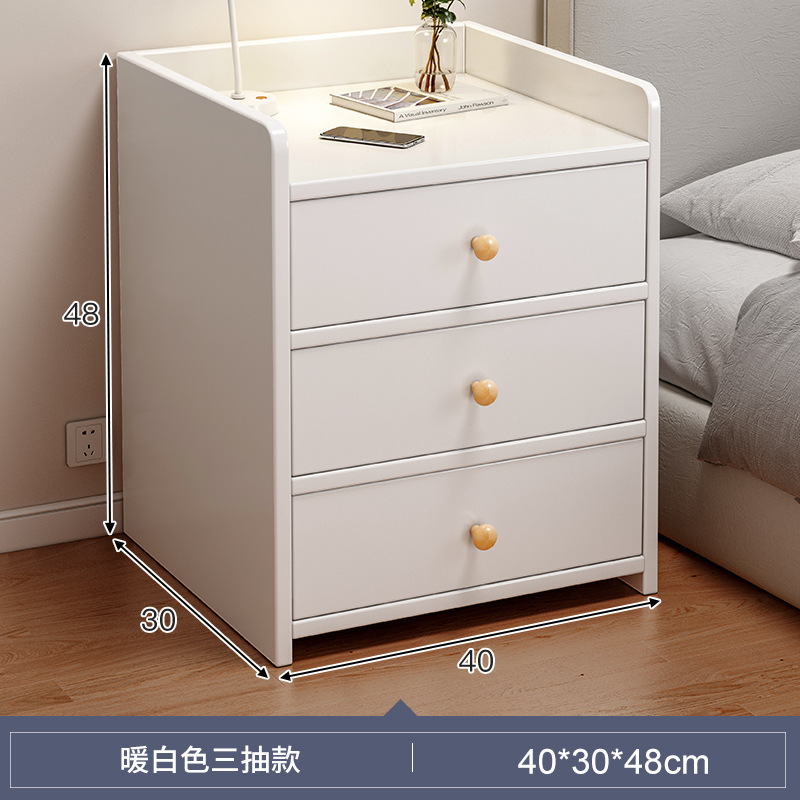 Mesa de cabezal de cama simple pequeño armario de almacenamiento doméstico armario de estante armario para habitaciones de alquiler de dormitorios