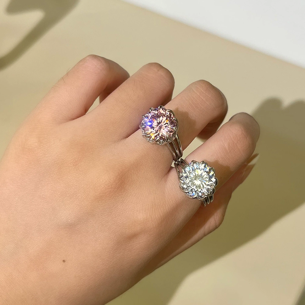 Ring, nail sequins with zircon, silver 925 sample