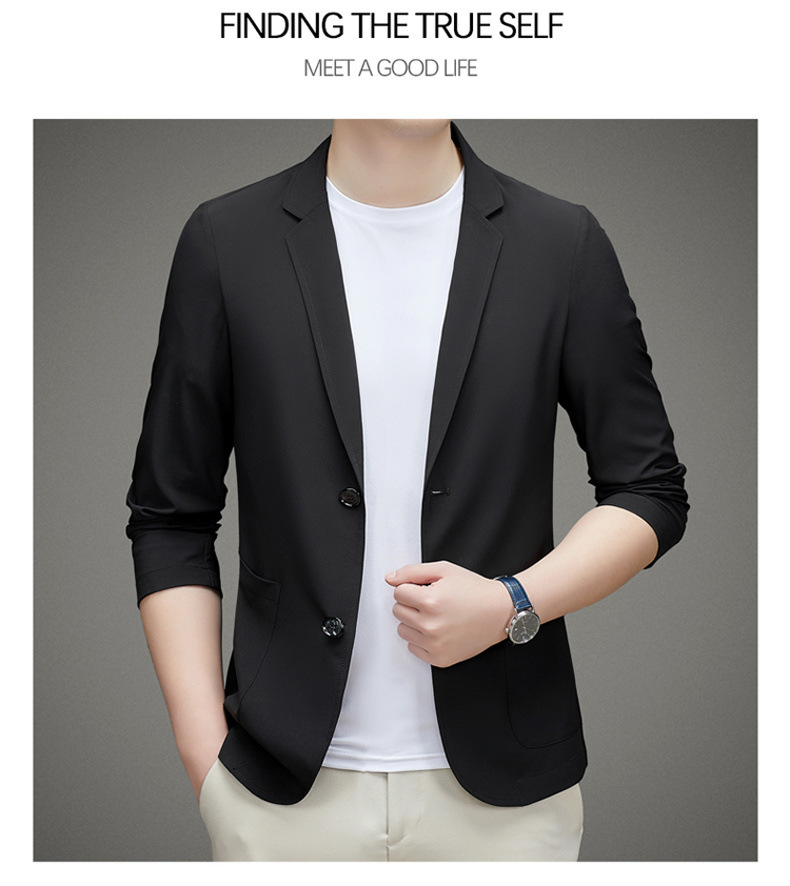 男士单西服春夏季轻薄款冰丝防晒衣高级感商务新款休闲小西装外套详情37