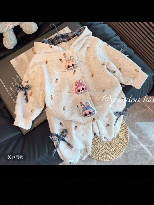 新款儿童家居服套装秋冬可爱卡通睡衣两件套男女童保暖舒适|undefined