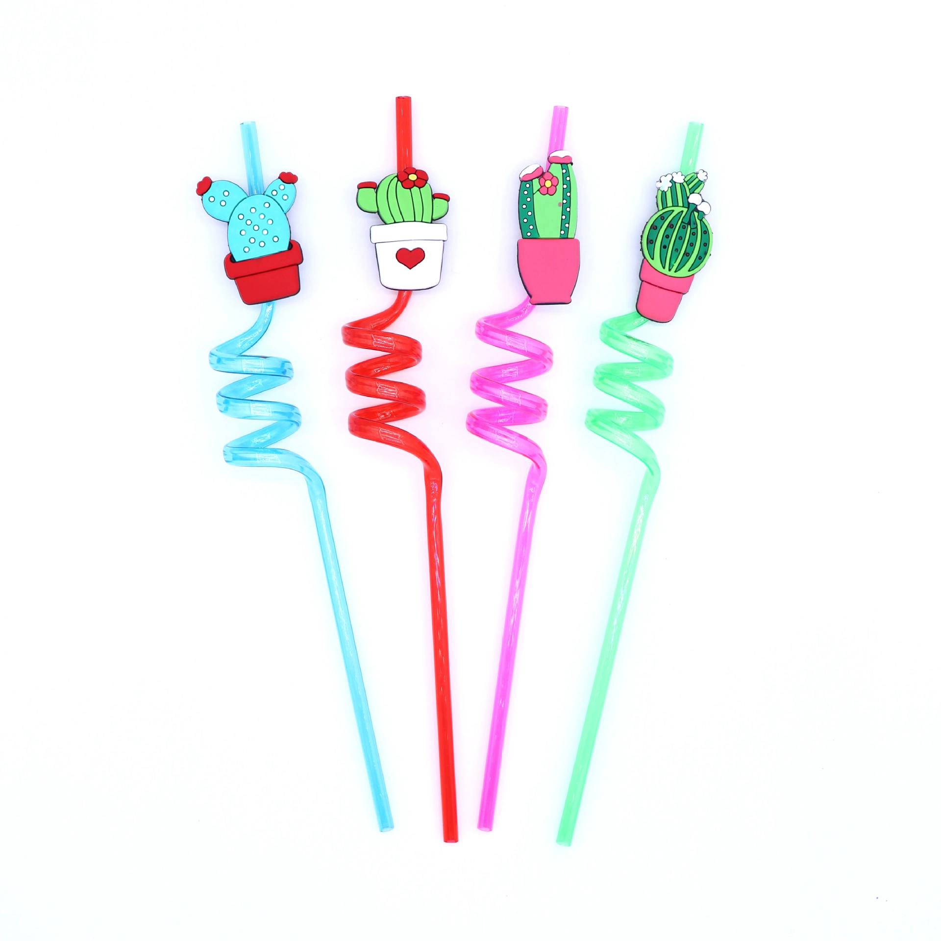 Plastic cartoon cute straw PVC, cactus