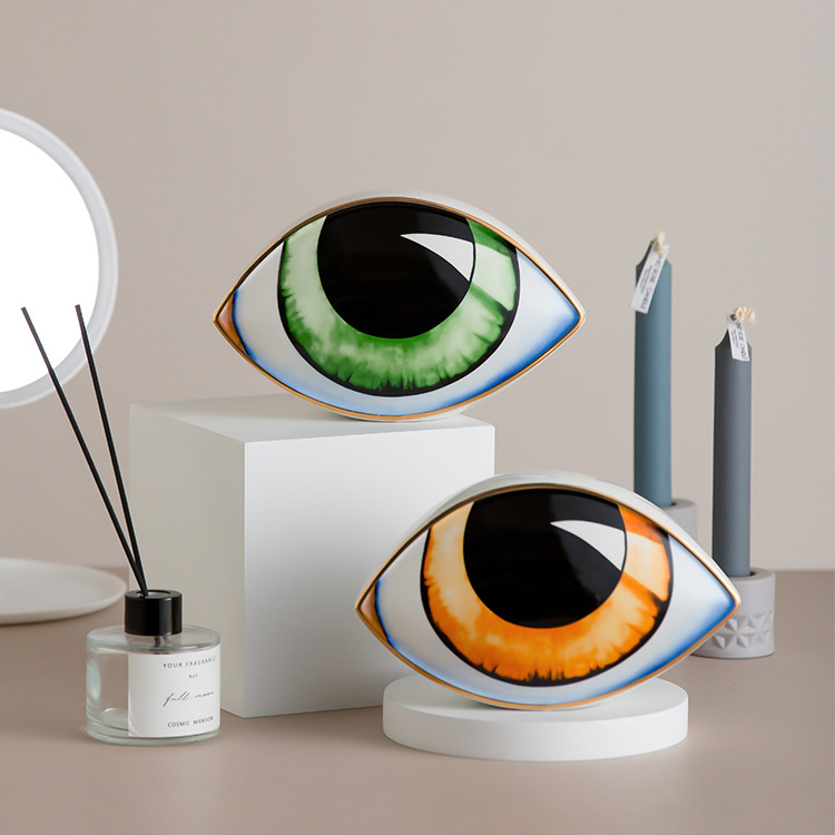 1155g Weight Ornaments Home Textiles & Decor Type Ornaments Classification 1 Piece Quantity Daily Occasion ceramics Material Eye Pattern Casual Style Casual Eye Ceramics Ornaments Artificial Decorations 5