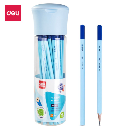 Deli pencil HB2B Kindergarten children's lead-free poison primary school students special first and second grade triangular thick pencil bold
