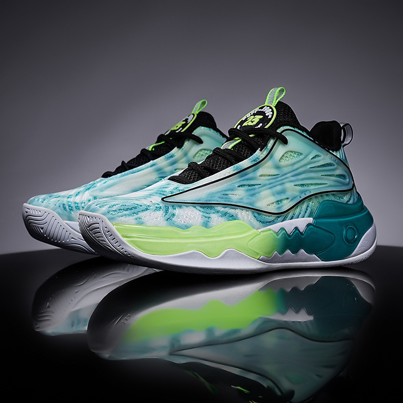 Autumn Export Basketball Shoes Men's Practical Youth Large Shoes Trendy Sneakers Fluorescent Basketball