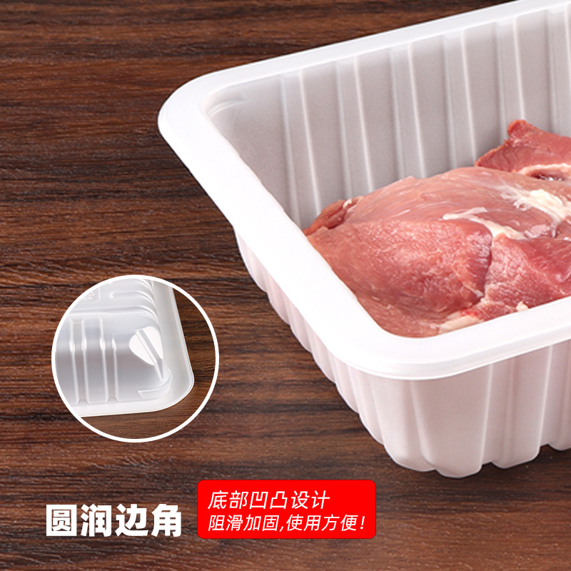 Caja de aire fresco desechable grado alimenticio pp congelable carne cocida salada caja de conservación de sabor fresco bandeja de embalaje de supermercado