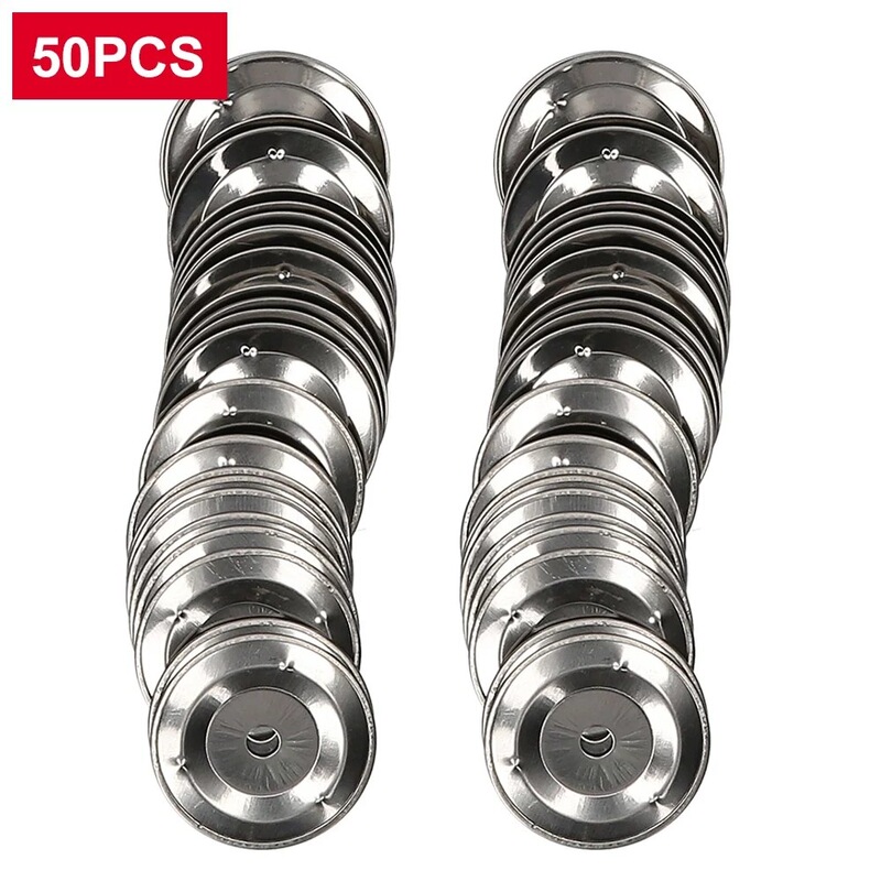 Cross-Border 50 Pieces of Tambourine Bells Stainless Steel Bells Suitable for Hand-Cranked Tambourines Church Tambourines Stainless Steel Iron Bells