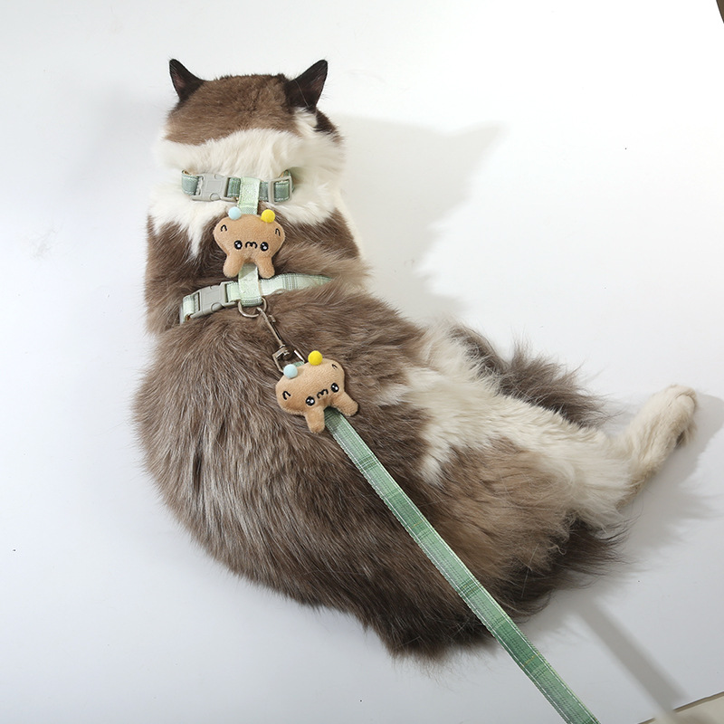 Cuerdas de tracción para gatos para evitar que se desprendan, cuerdas de gato especiales en forma de I, cuerdas de gato ajustables en el pecho y la espalda