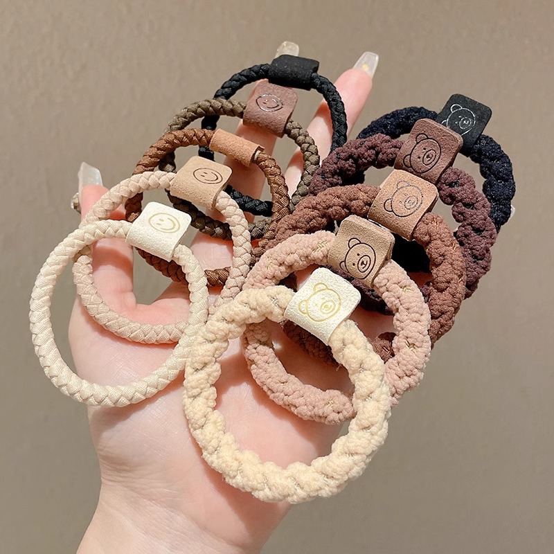 Cuerda de pelo de cola de caballo alta para mujeres 2024 nueva banda de goma duradera elástica corbata de pelo cuerda de pelo cubierta de cuero banda de pelo accesorios para el cabello