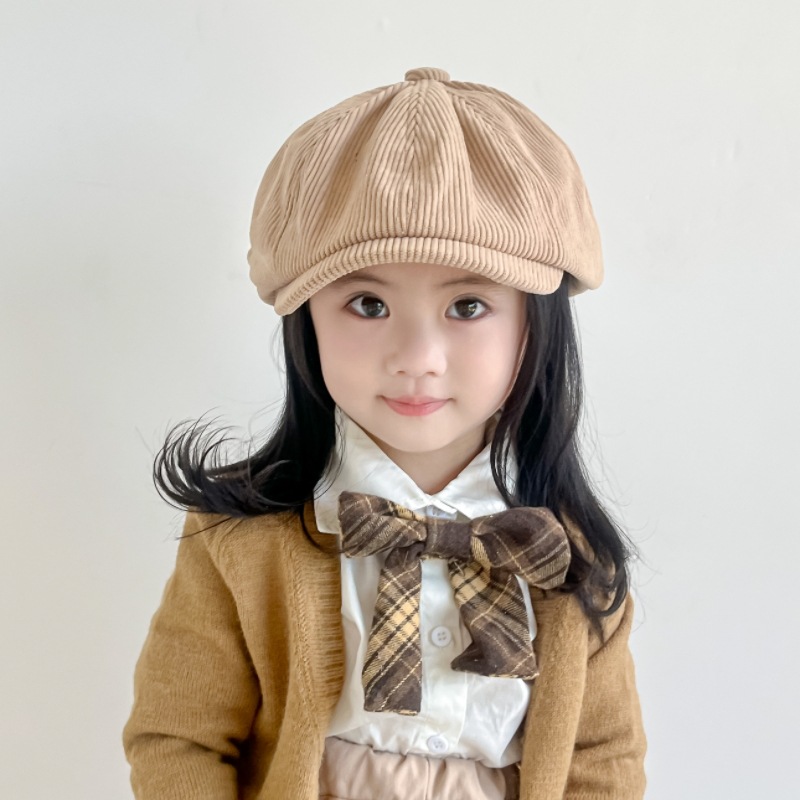 Sombreros de niñas de otoño y invierno Boina de niños primavera y otoño niñas de ocho ángulos sombrero pintor de mujeres Bao2024 nuevo estilo Gran Bretaña