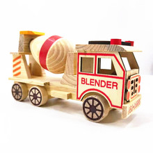 木质搅拌机厂家直销水泥搅拌车工程车模型创意儿童车模型玩具批发
