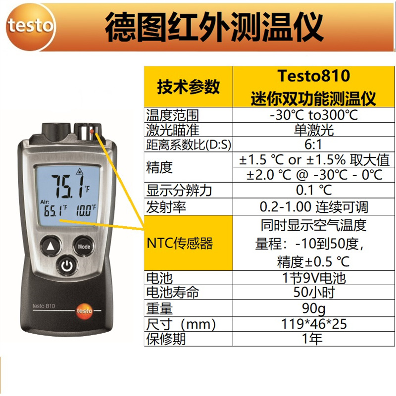 Testo810(이중 기능 온도계)