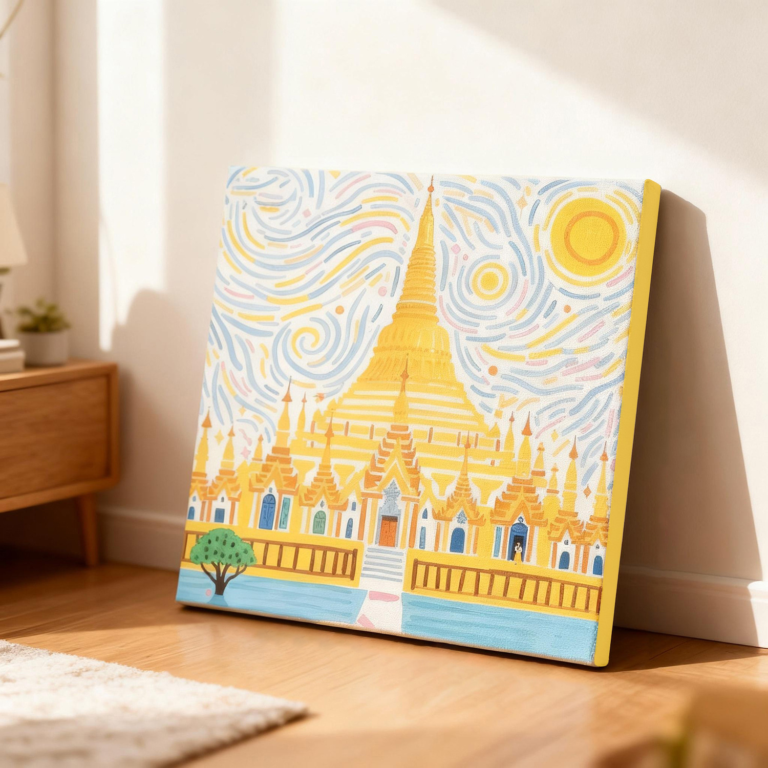 Transfronterizo nuevo mundo pinturas al óleo digital con marco diy acrílico rellenado a mano curar pinturas decorativas paisajísticas