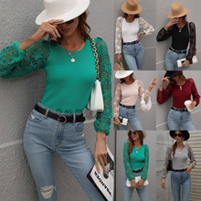 2022秋冬亚马逊勾花镂空套头街头潮人圆领针织欧美纯色外贸毛衣女