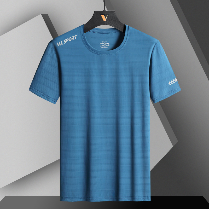 Summer Ice Silk T-Shirt for Fat Men, Short-Sleeved Men's Sports Loose Large Size Tops, Fat Men's Shirts, Casual T-Shirts