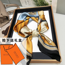 带礼盒丝巾女新款系脖围巾搭配衬衫女70小方巾领巾高级感礼物围脖