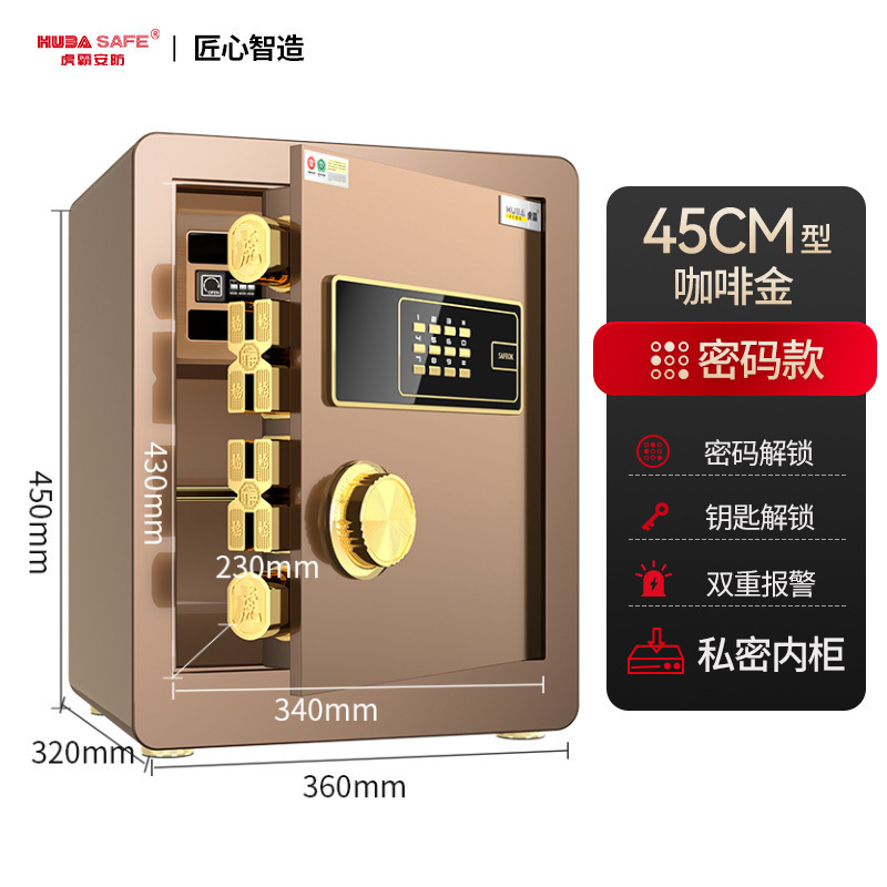 b45cm 커피골드 - 비밀번호 + 열쇠 (개인 비밀번호 + 이중 도난 방지)