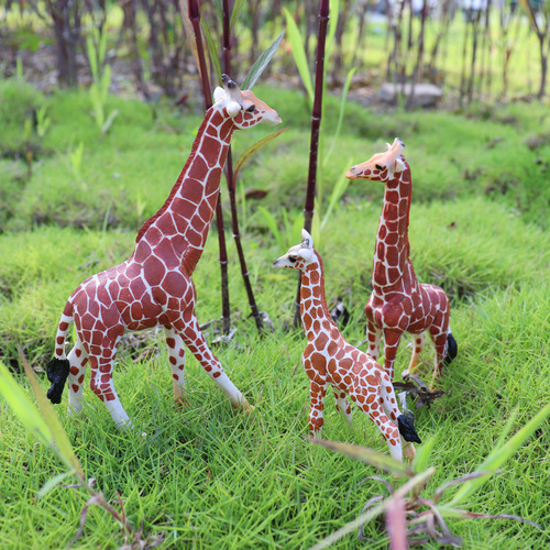 New Simulation Giraffe Model PVC Solid Wild Animal Decorative Ornament Children's Early Education Animal Toy