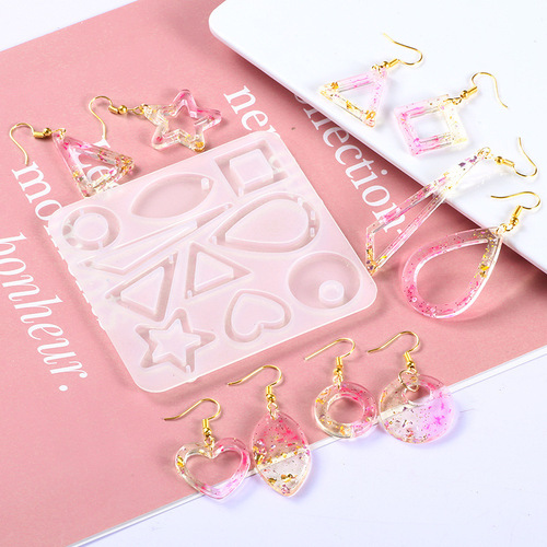 Glue diy mold resin simple UV handmade jewelry making earrings earrings silicone mold grinding tools