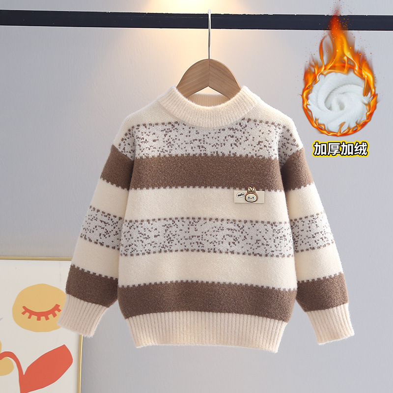 Boys' sweater, autumn/winter style, 2026 new style, children's winter base knitwear, medium and large boys' sweater, trendy and stylish.