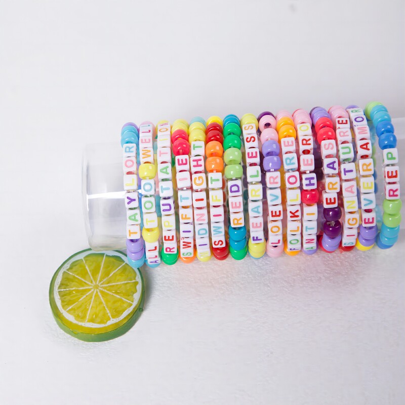 Taylor music bracelet bohemian friendship letter beaded acrylic multicolor swiftie bracelet wholesale