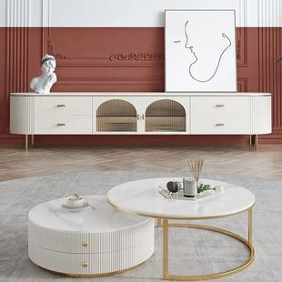 Modern Simple High-end Tv Cabinet Long Home Accessible Luxury Slate Solid Wood Tv Cabinet Living Room Small Apartment Floor Cabinet