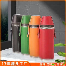 定制304不锈钢圆柱形酒壶8盎司随身便携式酒瓶创意欧式仿古白酒瓶