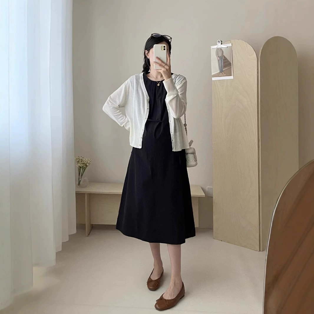 Леди модная мама платье для беременных летом новый корейский стиль премиум-класса для беременных повседневное платье без рукавов жилет ins