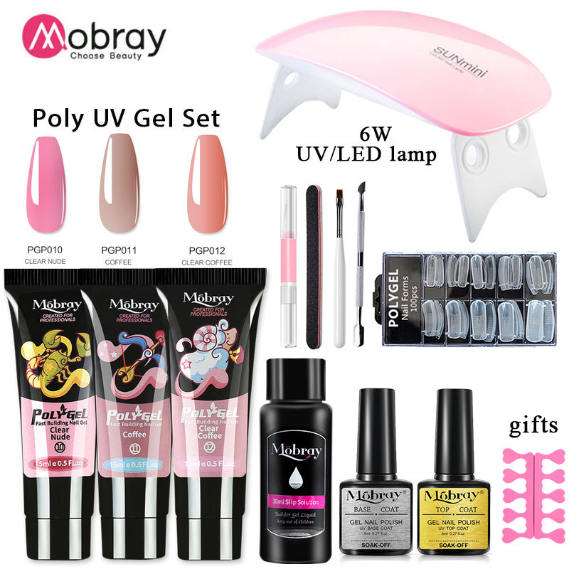 Kit de herramientas para uñas con lámpara de gel de extensión de cristal para decoración de uñas transfronteriza, con gel de extensión sin papel de secado rápido